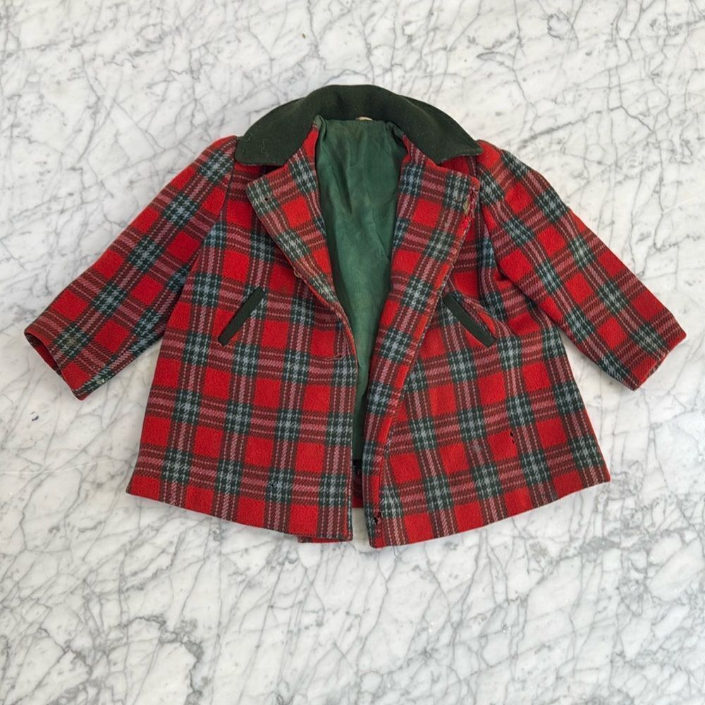 Vintage Plaid Wool Coat Peacoat Sz 4/5